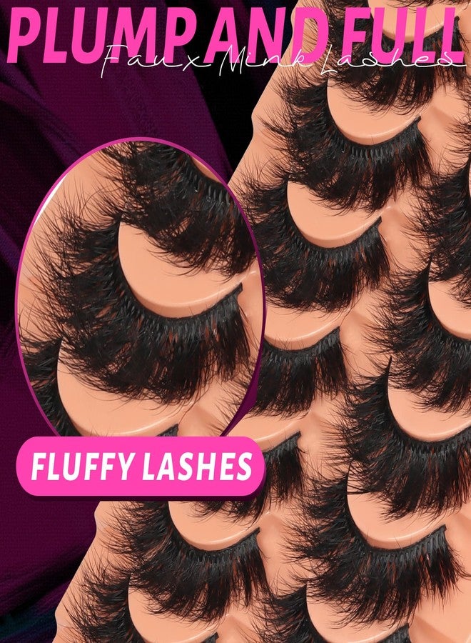 Veleasha Fluffy Lashes D Curl Faux Mink Eyelashes Soft Volume False Eyelashes Downy Fuzz Fake Lashes 10-18MM Thick Dramatic 10 Pairs Eyelash Pack (6D31) - Image 5